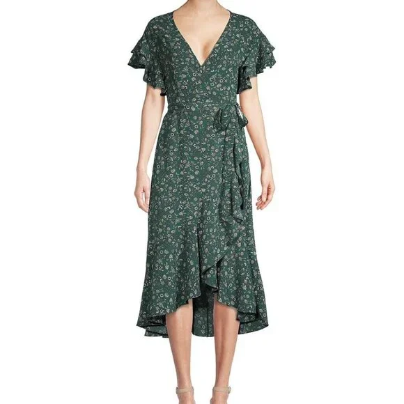 *SOLD X LIST*Max Studio Floral Green Dress Size M - Picture 2 of 12